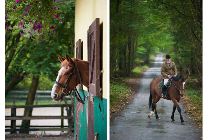 Stables; riding path