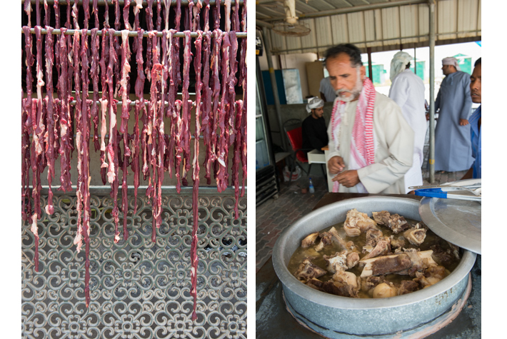 air drying camel meat, stew