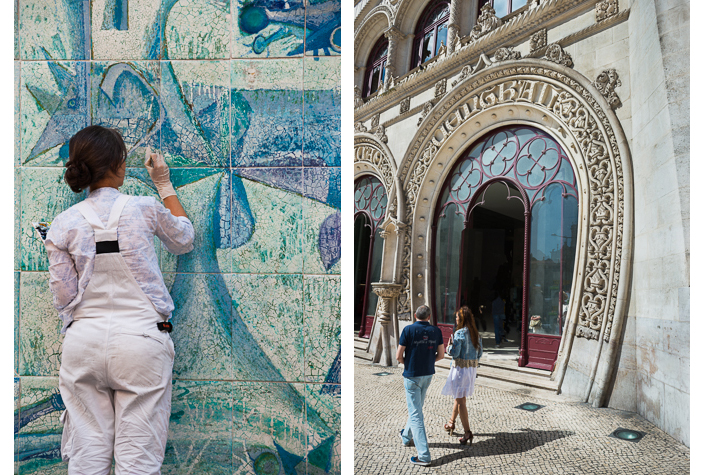 Restoring ceramics, Rossio train station