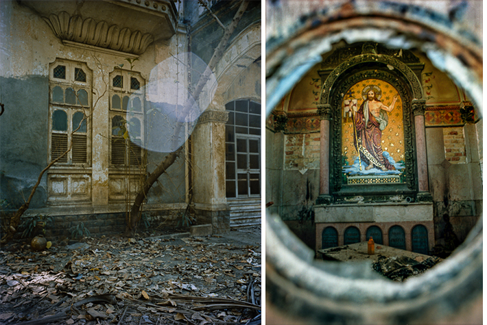 Abandoned street, Mumbai; mausoleum, Vukovar, Croatia