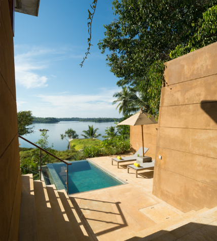 plunge pool overlooking lake