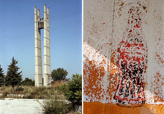 communist sculpture & signage on the road to Varna