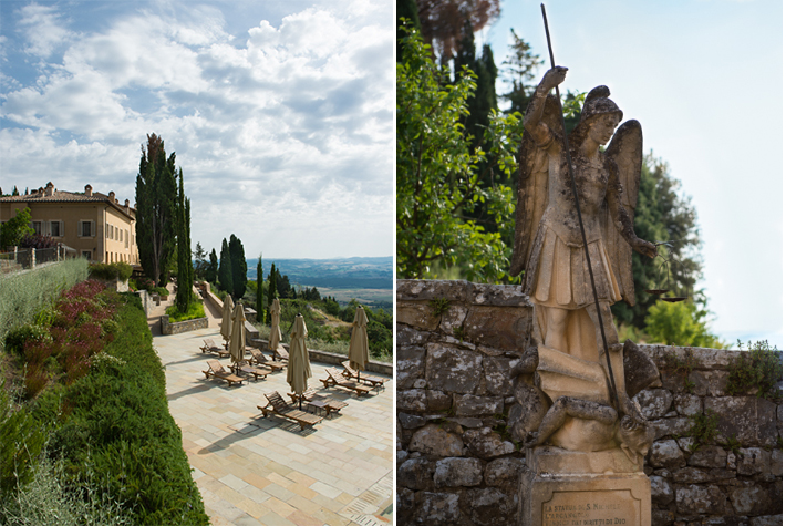 The Borgo and statue of San Michele.