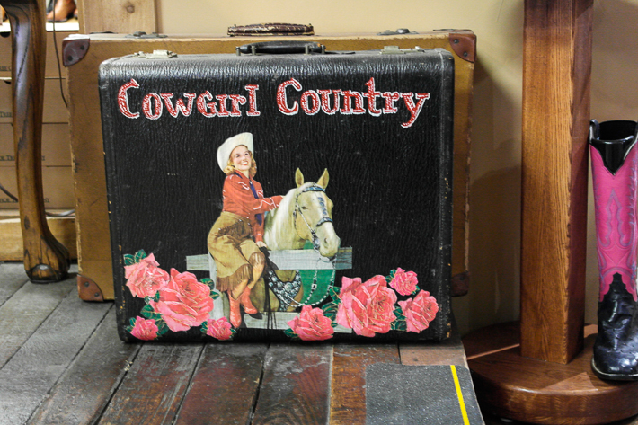 Cowgirl suitcase, ML Leddy's Fort Worth