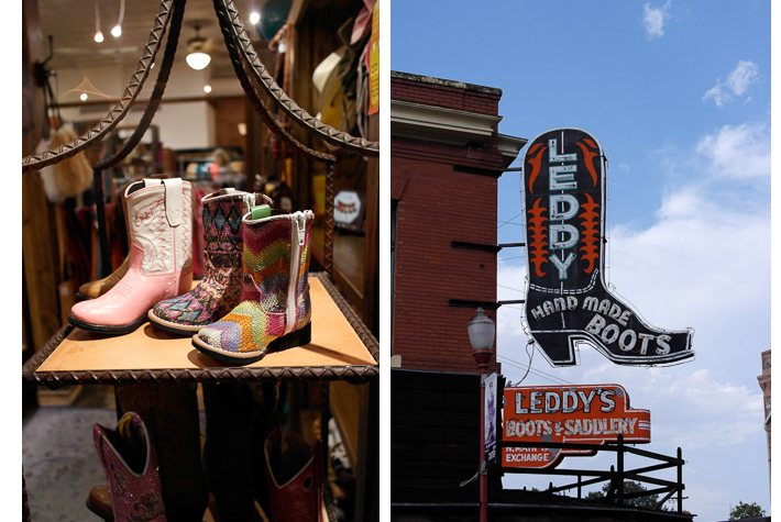 Stocking up on boots at ML Leddy's, Fort Worth, Texas