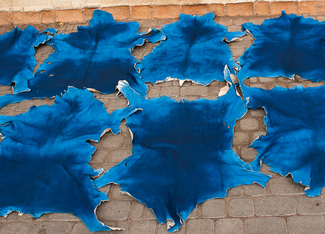 dyed leather in the medina