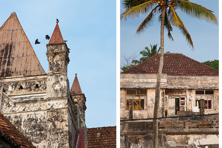 Church, waterfront house, Galle Fort, Sri Lanka